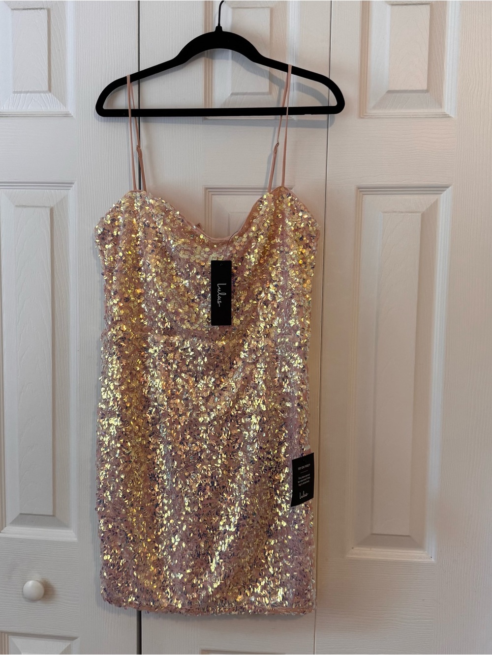 Lulu's Iridescent Pink Sequin Mini Dress